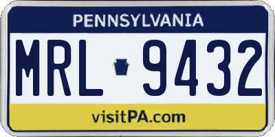 PA license plate MRL9432