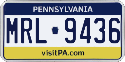 PA license plate MRL9436