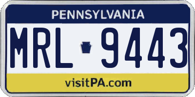 PA license plate MRL9443