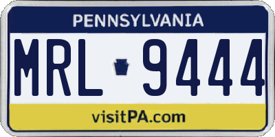PA license plate MRL9444