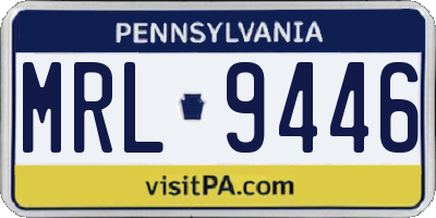 PA license plate MRL9446