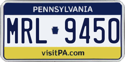 PA license plate MRL9450