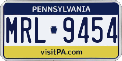 PA license plate MRL9454