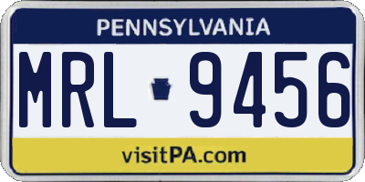 PA license plate MRL9456