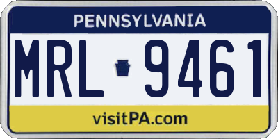 PA license plate MRL9461