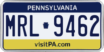 PA license plate MRL9462