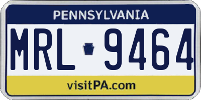 PA license plate MRL9464