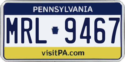 PA license plate MRL9467