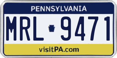 PA license plate MRL9471