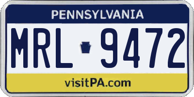 PA license plate MRL9472