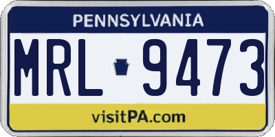 PA license plate MRL9473