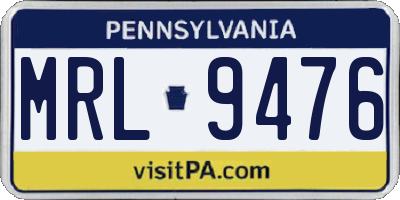 PA license plate MRL9476