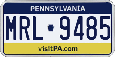 PA license plate MRL9485
