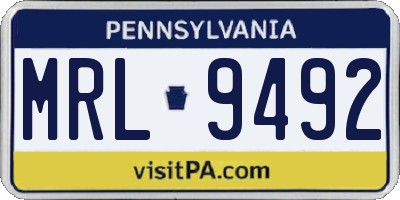 PA license plate MRL9492