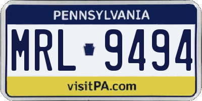 PA license plate MRL9494