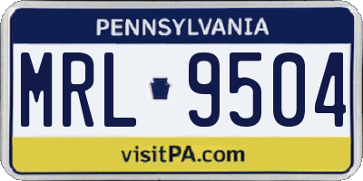 PA license plate MRL9504