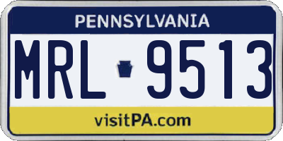 PA license plate MRL9513