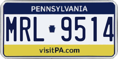 PA license plate MRL9514