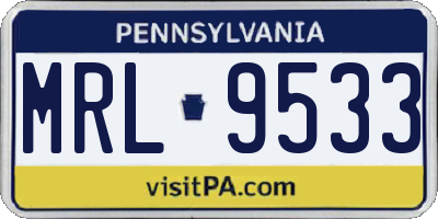 PA license plate MRL9533