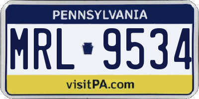 PA license plate MRL9534