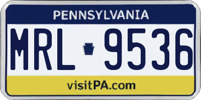 PA license plate MRL9536