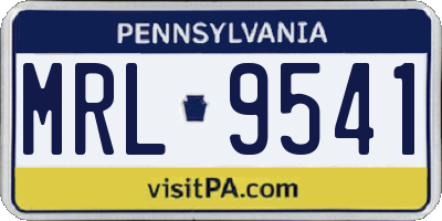 PA license plate MRL9541