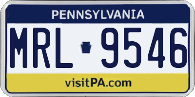 PA license plate MRL9546