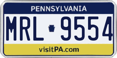 PA license plate MRL9554