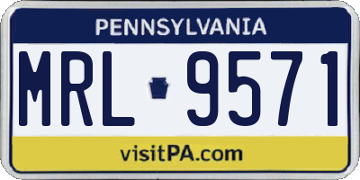 PA license plate MRL9571