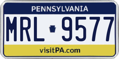 PA license plate MRL9577