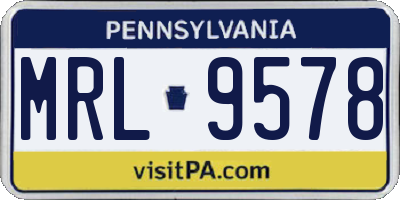 PA license plate MRL9578