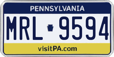 PA license plate MRL9594