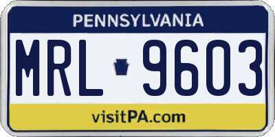 PA license plate MRL9603