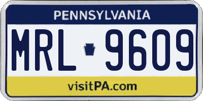 PA license plate MRL9609