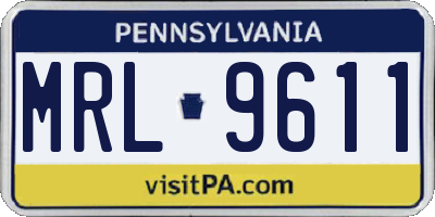 PA license plate MRL9611