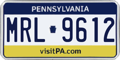 PA license plate MRL9612