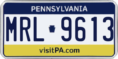 PA license plate MRL9613