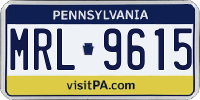 PA license plate MRL9615