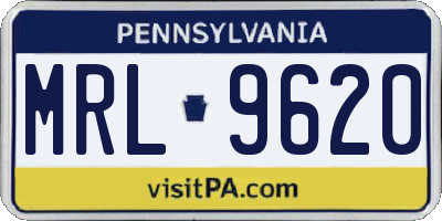 PA license plate MRL9620