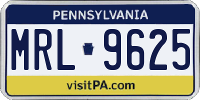 PA license plate MRL9625