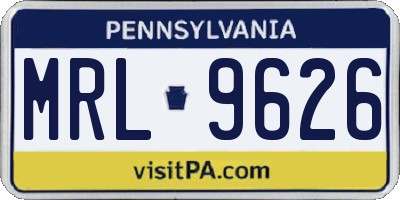 PA license plate MRL9626