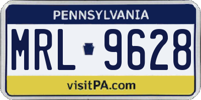PA license plate MRL9628