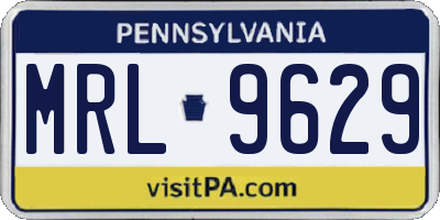 PA license plate MRL9629