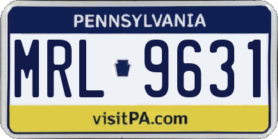 PA license plate MRL9631