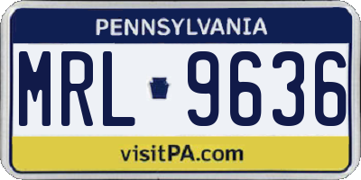 PA license plate MRL9636