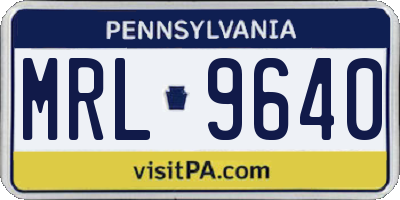 PA license plate MRL9640