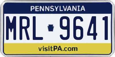 PA license plate MRL9641
