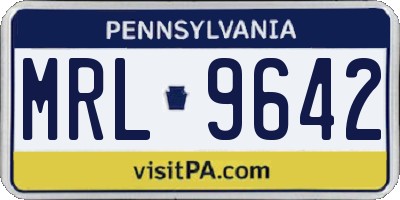 PA license plate MRL9642