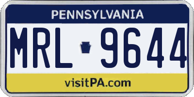 PA license plate MRL9644