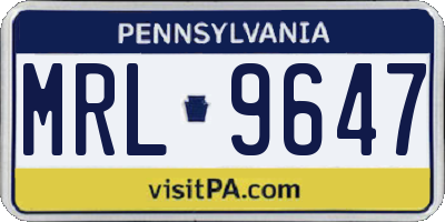 PA license plate MRL9647